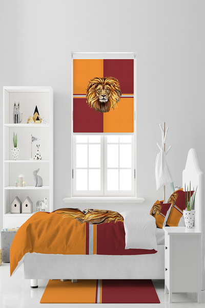 BelezaHome Yellow Red Lion Themed Single Baby Kids Bedding Set