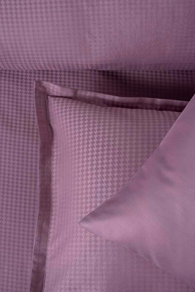 Altınbaşak Diamond Jacquard Satin Double Duvet Cover Set Lilac (6 Pieces)
