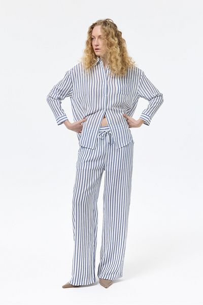 Quzu Missing Information:-Belili Elastic Striped Pants (Ecru) Missing Description or Details. Please Give More Information or Select Another Product.