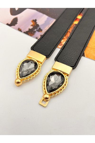 MODAM HİFA Pear Stone Elastic Γυναικεία Ζώνη Φόρεμα Ζώνη Πουκάμισο Ζώνη Μπουφάν Ζώνη Παντελόνι με πέτρες