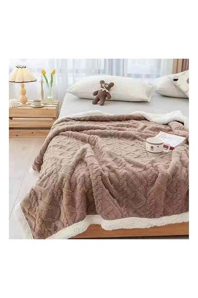 Comfy SOFT & FLUFFY 200 X 230 CM SHEEP BLANKET BROWN