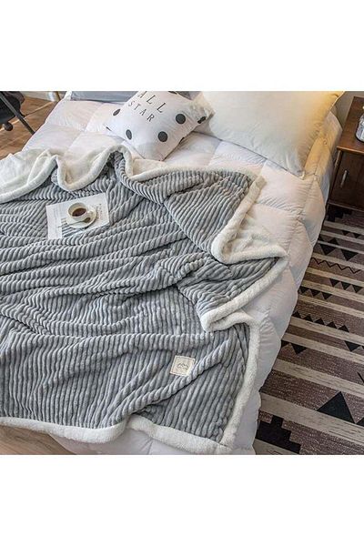 Comfy Soft Comfortable Bed Blanket Cotton Grey 150x200cm