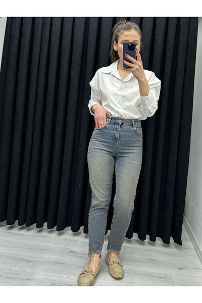 TUNAM BUTİK Copper Distressed Denim Pants