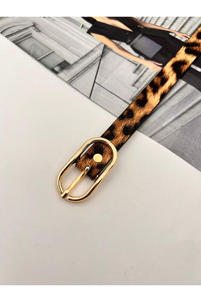 MODAM HİFA Cureaua de damă cu cataramă aurie leopard Pantaloni Curea Rochie Curea Cămașă Curea Jachetă