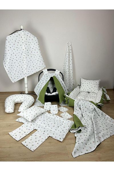 Aras Collection 14 Piece Baby Set - Natural, Soft and Comfortable Muslin