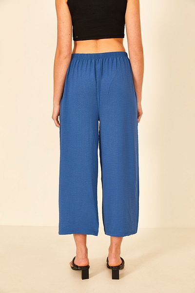 EYYE Saks Blue Aerobin Fabric Relaxed Cut Women's Trousers