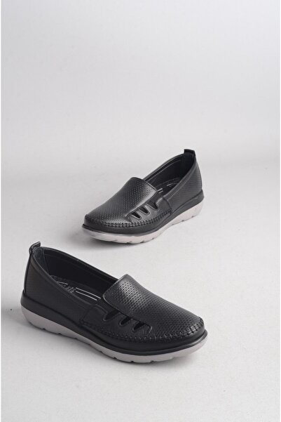 SEÇ KUNDURA SEÇ Z110 Doğru Deri Pantofi de damă Negru Confort