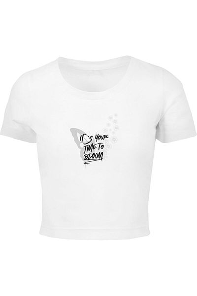 Merchcode Damen It´s Your Time To Bloom Cropped T-Shirt