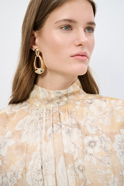 adL Fırfır Detaylı Uzun Elbise