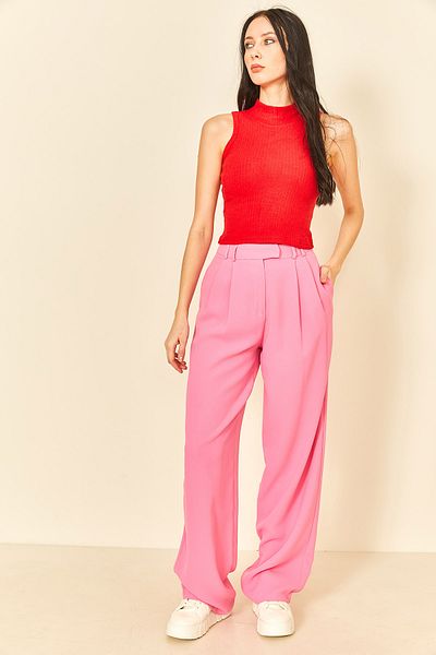 EYYE Red Corded Half Turtleneck Women's Athlete
