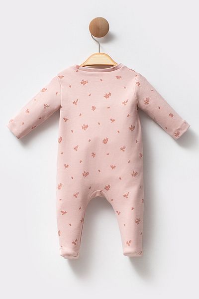 Cassiope Organic Cotton Booties Long Sleeve Side Tie Soft Touch Baby Girl Jumpsuit