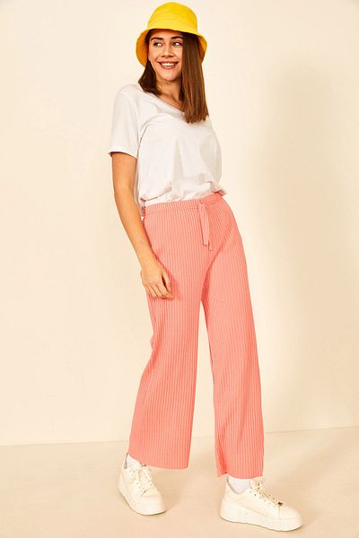 EYYE Pink Corded Relaxed Cut Women's Trousers