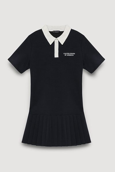 Quzu Μίνι φόρεμα με πλισέ γιακά Polo Navy Blue