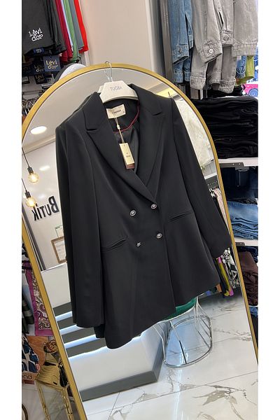 Nihan Lined Swallow Collar Blazer Jacket