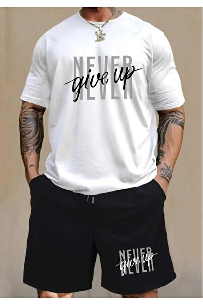 PAVRO Σετ φόρμας oversized με σορτς και μπλουζάκι, χωρίς στάμπα