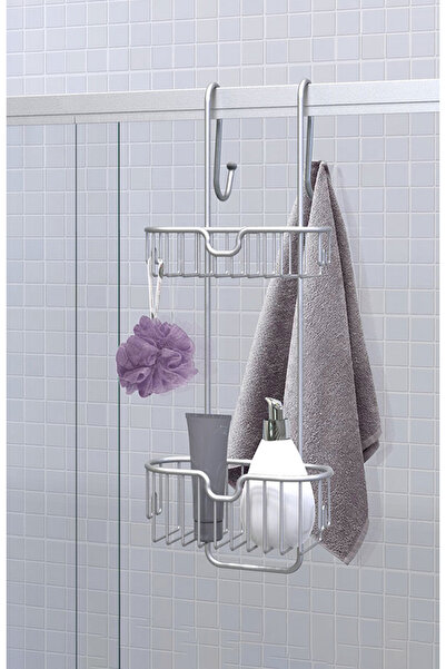 Prima Nova Paslanmaz Alumınyum Duşakabın Askılı 2'Lı Duş Sepeti