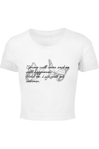 Merchcode Ladies Spring Saying Cropped Tee