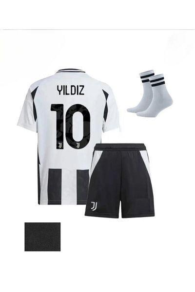 FOLKLORİST Juventus 10 Kenan Yildiz - New Season Children's Football Jersey 4-Piece Set