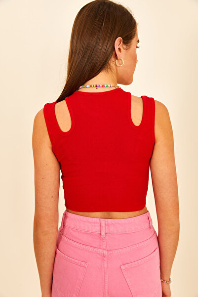 EYYE Red Camisole Women's Athlete with Window Detail