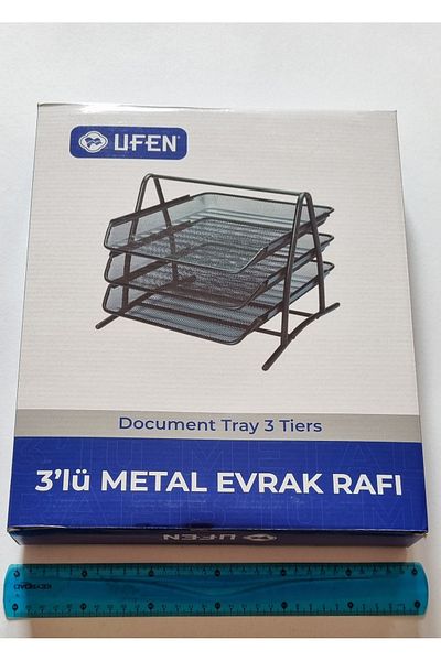 Mahi Max Available Freestanding 3-Group Shelf, Metal Black Perforated 30X40Cm