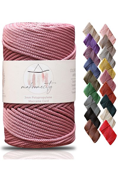 Makromecity Premium 250 gr 3mm Πολυεστερικό σχοινί μακραμέ Dusty Rose 120 M Supla Σχοινί και νήματα τσάντας