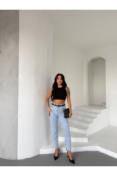 Fiori Pantaloni din denim cu pietre