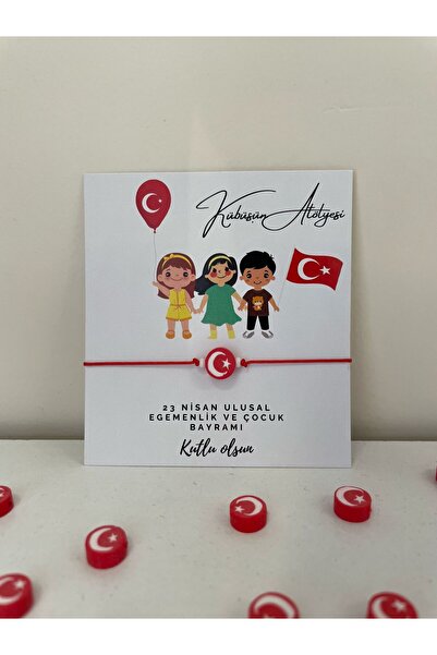 Kübüşün Atölyesi Ka-800 23 Nisan Bileklik Kartı - Şans Bilekliği - Bilekliği ...