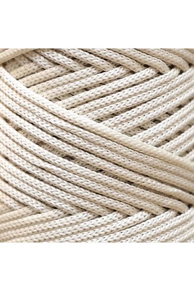 Makromecity Premium 250 gr 3mm Πολυεστερικό Μακραμέ Νήμα Εκρου 120 M Σουπλά Νήμα και Νήματα Τσάντας