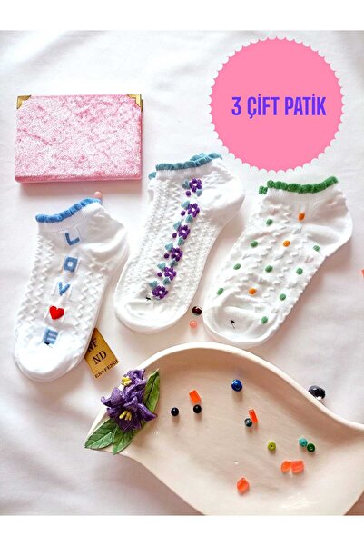 ENEFENDİ 3 PERECHI DE CĂPĂȚI FĂRĂ CUSĂTURI, BUMBAC MOȘTĂ, MODELATE, PENTRU FEMEI 36-40