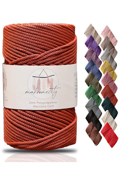 Makromecity Premium 250 gr 3mm Πολυεστερικό Μακραμέ Σχοινί Πλακάκι 120 M Supla Σχοινί και Νήματα Τσάντας