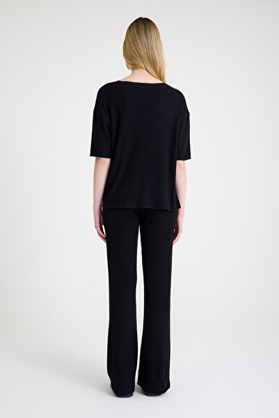 COTENCONCEPT Pocketless Loose Fit Ribbed Draped Two-Piece T-Shirt and Pants Set