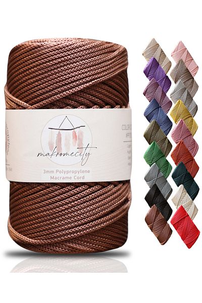 Makromecity Premium 250 gr 3mm Πολυεστέρας Μακραμέ Σχοινί Χάλκινο 120 M Supla Σχοινί και Κλωστή Τσάντας