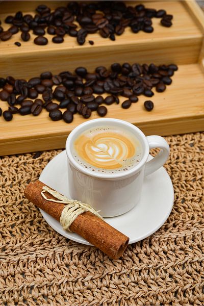 KATREMİA Mia Espresso Porcelain Coffee Cup Set 4 Pieces for 2 Persons (80 ml)