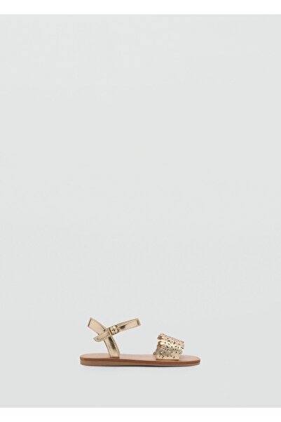 MANGO Baby Metallic Flower Sandals