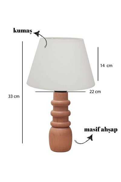Art&Gift Baum Solid Wood Lampshade Cream Fabric Headboard Table Lamp
