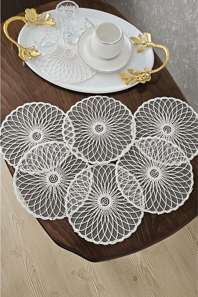 Emtory Home 6 Pieces Tuba Cream Model Coffee Side Presentation Napkin - Cocktail Napkin - Coaster