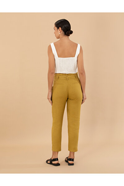 Pierre Cardin Green Carrot Fit Linen Trousers 50263920-Vr235