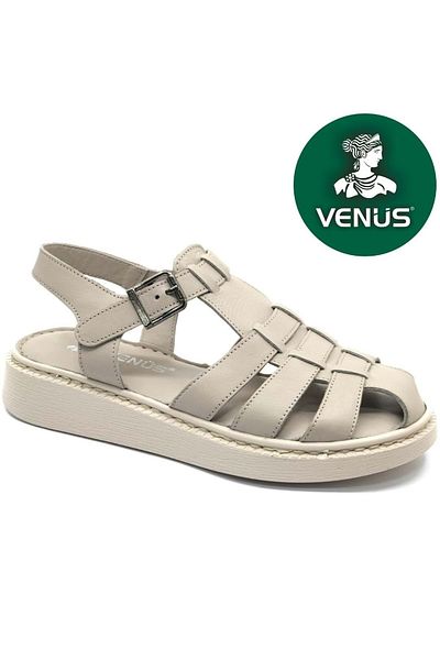 Venüs Yavanna Genuine Leather Comfort Orthopedic Women's Sandals Mink