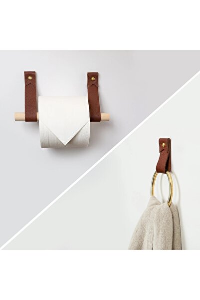 THE SIMPLE STYLE طقم حمام من الجلد الصناعي مكون من قطعتين