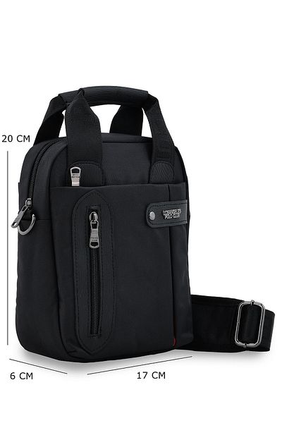 SYM SARAÇ 8038 Black Crossbody Bag with Long Strap