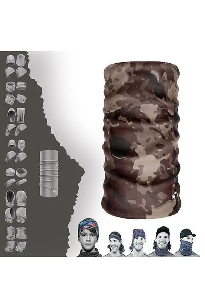 e-Taktik Seamless Camouflage Patterned Pöh Buff Baf Mask - Headband Beanie