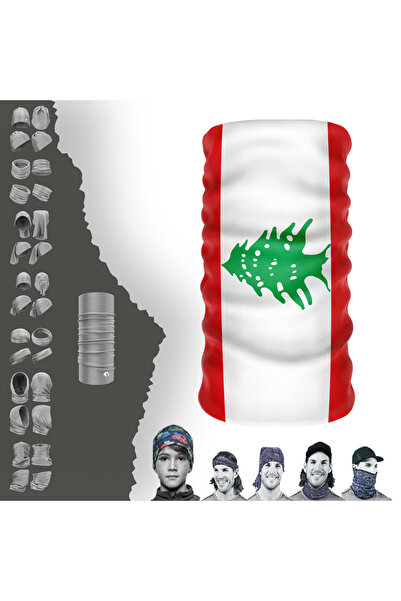 e-Taktik Ліван Багатофункціональна маска для обличчя з прапором, захисна пов'...