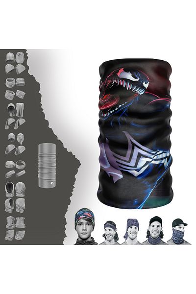 e-Taktik Venom Patterned Seamless Tube Neck Collar Bandana Buff Buff