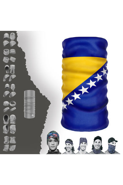 e-Taktik عصابة رأس متعددة الوظائف بعلم البوسنة والهرزوجنا للأشعة فوق البنفسجية