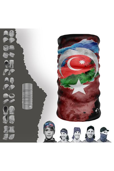 e-Taktik Ethnic Buff Baf Azerbaijan Turkey Seamless Tube Neck Collar Bandana