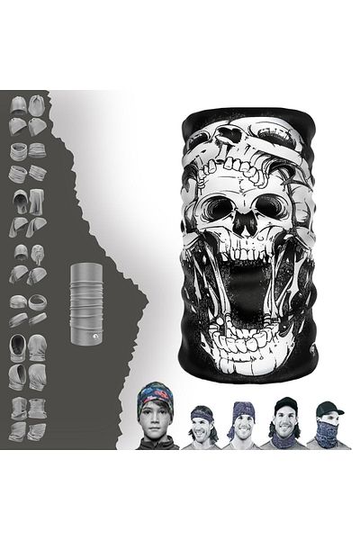 e-Taktik Skull Themed Seamless Tube Neck Collar Bandana Buff Baf Hair Band
