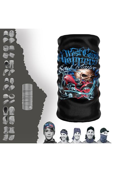 e-Taktik West Coast Choppers Motocycle Buff Baf Seamless Tube Neck Collar Bandana