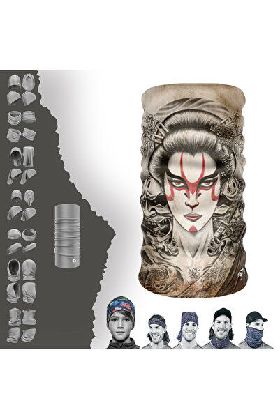 e-Taktik الساموراي الجيشا نمط سلس أنبوب طوق الرقبة باندانا برتقالي باف