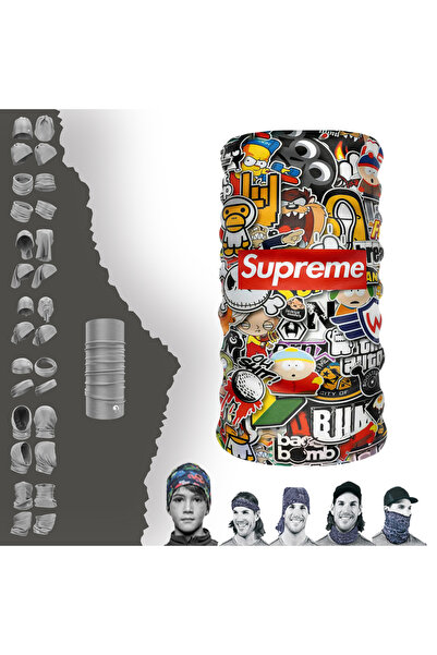 e-Taktik Break Flash Süpreme Desenli Dikişsiz Tüp Boyunluk Bandana Buff Baf