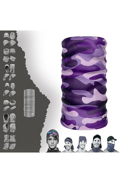e-Taktik Camouflage Paphos Hair Clip Seamless Tube Neck Collar Mask